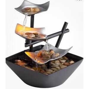 Homedics Indoor Tabletop Fountain, EnviraScape Silver Springs, Zen Relax -NEW